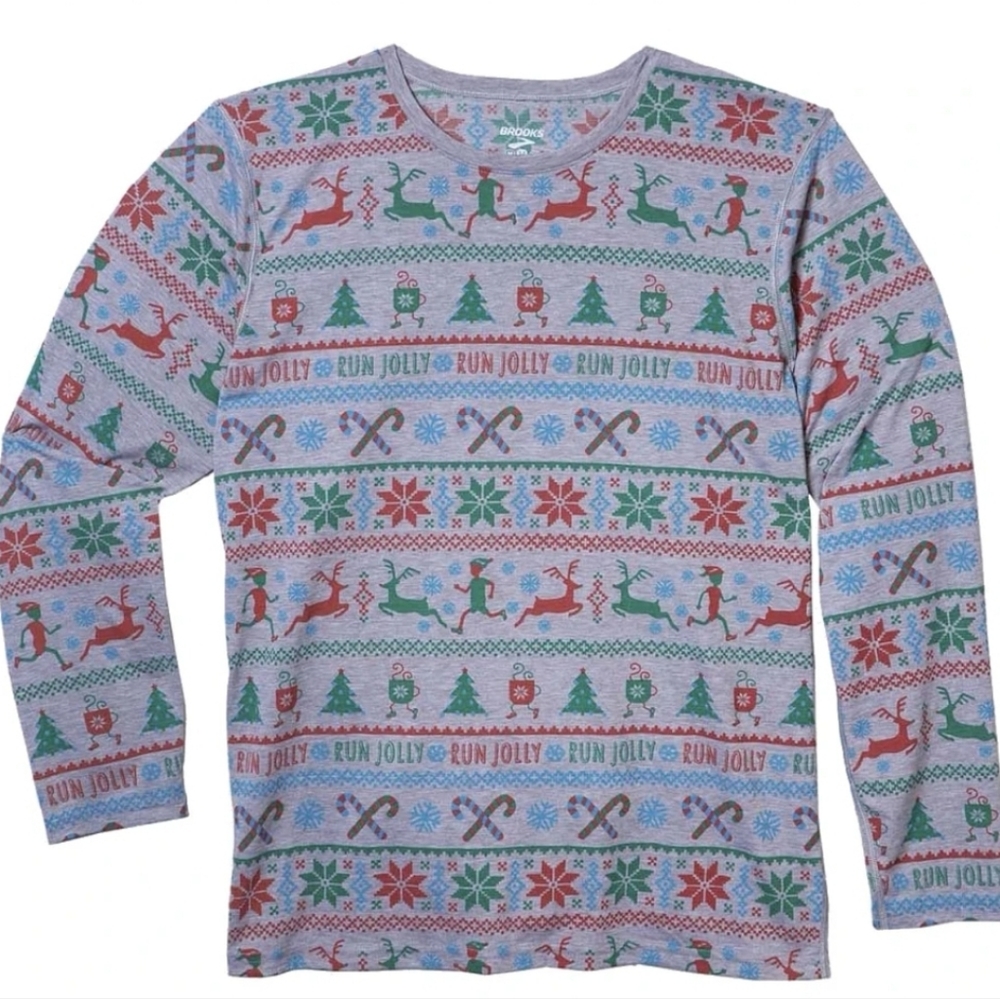 Brooks Multicolor Festive Long Sleeve Tee